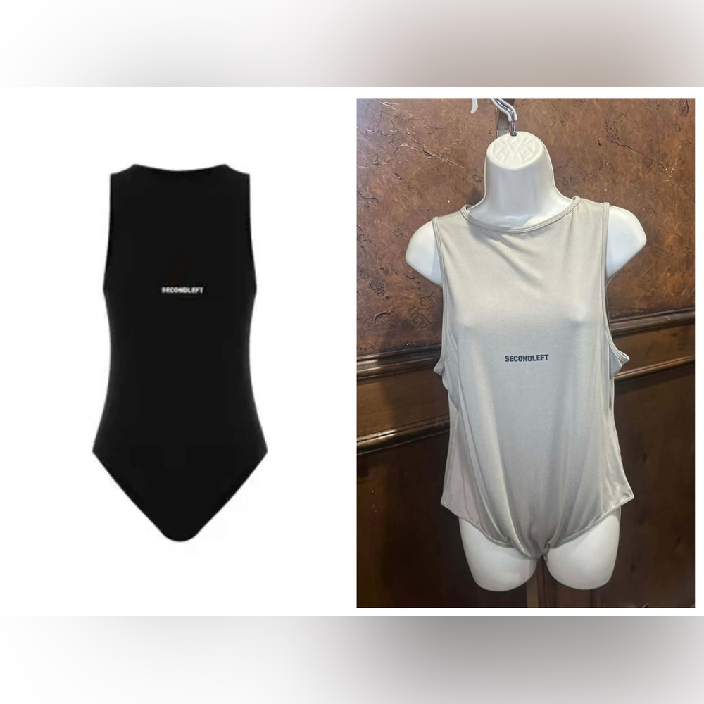 NWT SIZE 2XL Sleek Black and Cream Bodysuit by